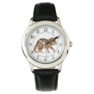 Triceratops Dinosaurier Boy's Black Watch Armbanduhr