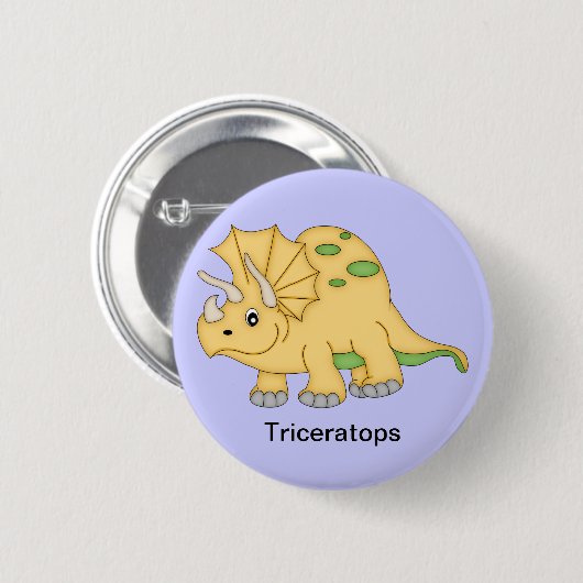 Triceratops-Dinosaurier Button (Vorne & Hinten)