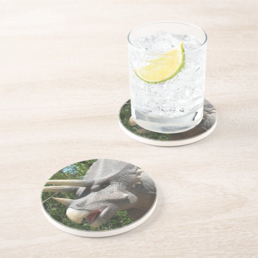 Triceratops dinosaurier getränkeuntersetzer (Seite)