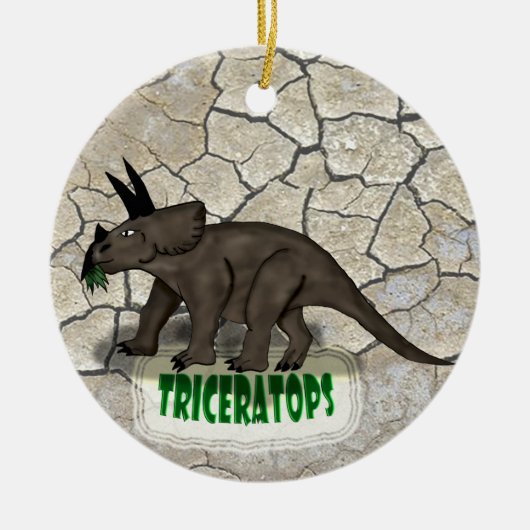 Triceratops-Dinosaurier Keramikornament (Vorne)