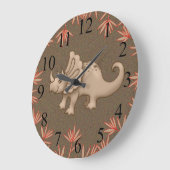 Triceratops Dinosaurier Kids Wall Clock Große Wanduhr (Winkel)