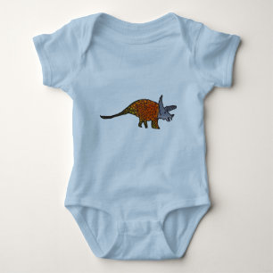 Triceratops Dinosaurier-Kinder niedliche Kunstillu Baby Strampler