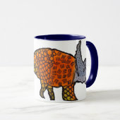 Triceratops Dinosaurier-Kinder niedliche Kunstillu Tasse (VorderseiteRechts)