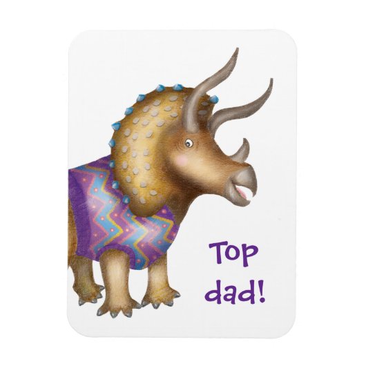 Triceratops Dinosaurier-Magnet "Top Vater" Magnet (Vertikal)