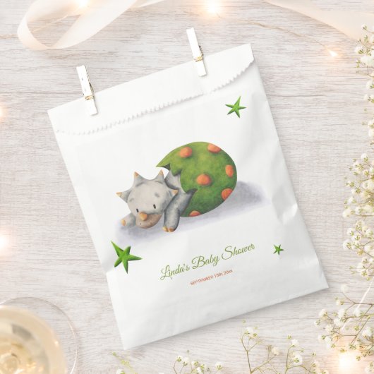 Triceratops Dinosaurier mit neutraler Babydusche Geschenktütchen (Ausgeschnitten)