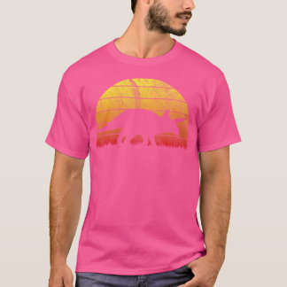 Triceratops Dinosaurier Retro Vintager Sommer Suns T-Shirt