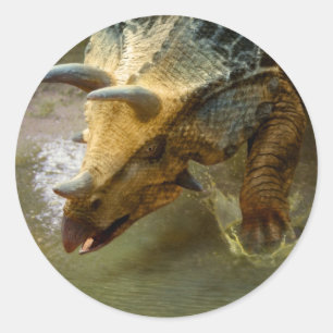 Triceratops Dinosaurier Rundsticker Runder Aufkleber