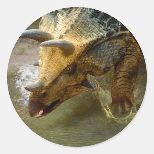 Triceratops Dinosaurier Rundsticker Runder Aufkleber (Vorderseite)