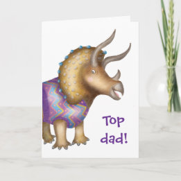 Triceratops Dinosaurier "Top Vater" Vatertagskarte Karte