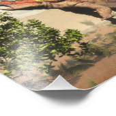 Triceratops essen am magnolischen Baum - 3D render Fotodruck (Ecke)