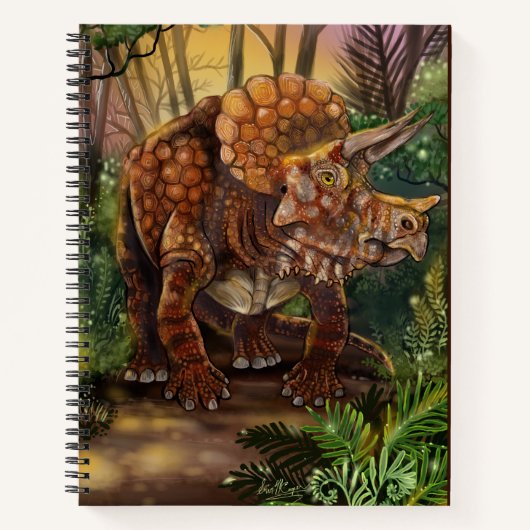 Triceratops Forest Sketchbook Notizblock (Vorderseite)