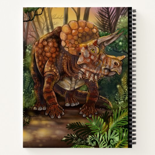 Triceratops Forest Sketchbook Notizblock (Rückseite)