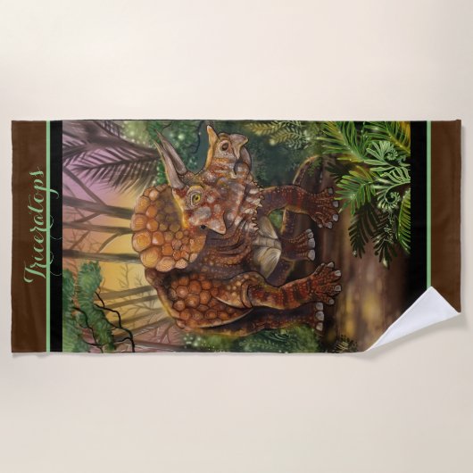Triceratops Forest Strandtuch (Vorderseite)