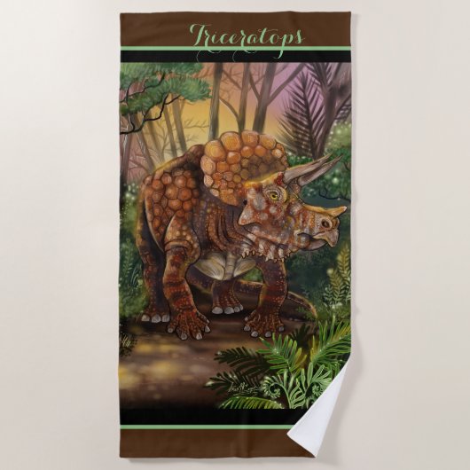 Triceratops Forest Strandtuch (Vorderseite)