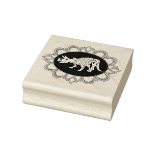 Triceratops Fossil Cameo Gummistempel