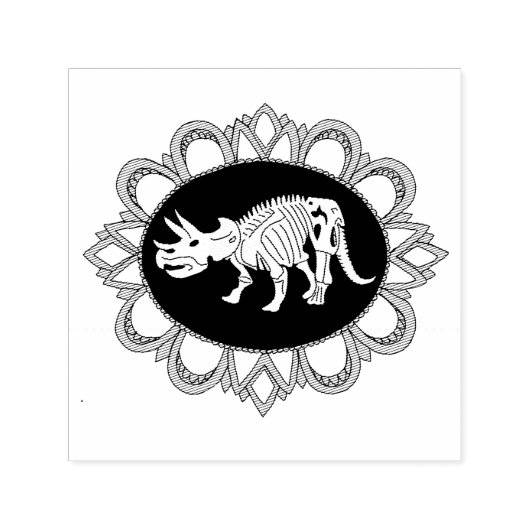 Triceratops Fossile Cameo Permastempel (Design)