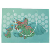 Triceratops geben Blume Große Geschenktüte (Rückseite)