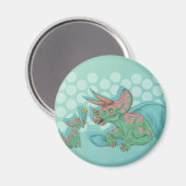 Triceratops geben Blume Magnet (Vorderseite/Rückseite)