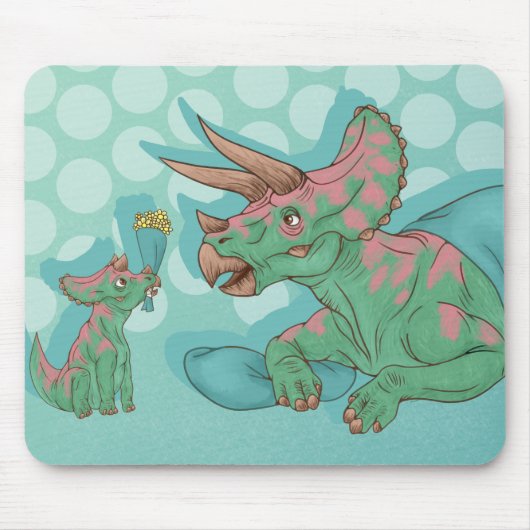 Triceratops geben Blume Mousepad (Vorne)