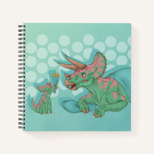 Triceratops geben Blume Notizblock