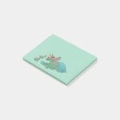 Triceratops geben Blume Post-it Klebezettel (angewinkelt)
