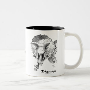 Triceratops gegen T. rex Zweifarbige Tasse