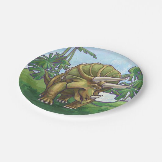 Triceratops-Geschenke u. Zusätze Pappteller (Schrägansicht)