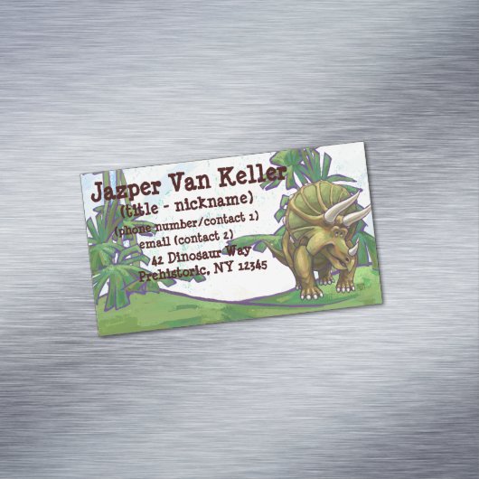 Triceratops Geschenke und Zubehör Magnetische Visitenkarte (Beispiel)