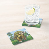 Triceratops Geschenke und Zubehör Rechteckiger Pappuntersetzer (Vor Ort)