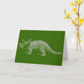 Triceratops Happy Birthday Karte (Gelbe Blume)