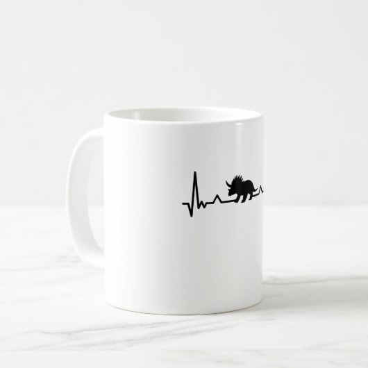Triceratops Heartbeat Dino Dino Geschenk Mama Vate Kaffeetasse (Vorderseite Links)