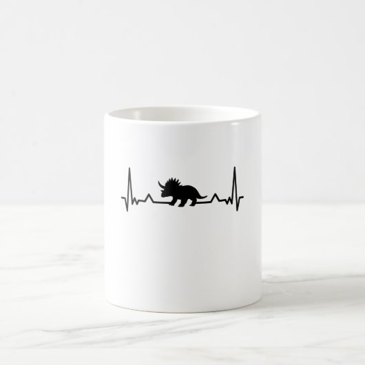Triceratops Heartbeat Dino Dino Geschenk Mama Vate Kaffeetasse (Mittel)