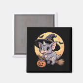 Triceratops Hexenhut Pumpkin Halloween Kostüm Me Magnet (Vorderseite/Rückseite)