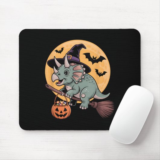 Triceratops Hexenhut Pumpkin Halloween Kostüm Me Mousepad (Mit Mouse)