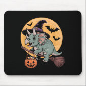 Triceratops Hexenhut Pumpkin Halloween Kostüm Me Mousepad (Vorne)