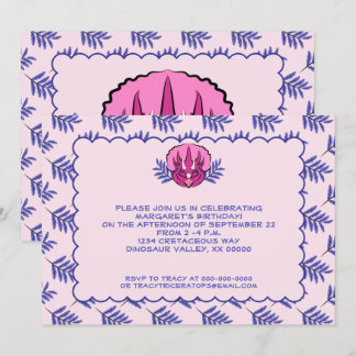 Triceratops Hübsch Pink Dinosaurier Girl Geburtsta Einladung