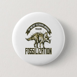 Triceratops I Dinosaur Horridus Alte Fossilien Re Button