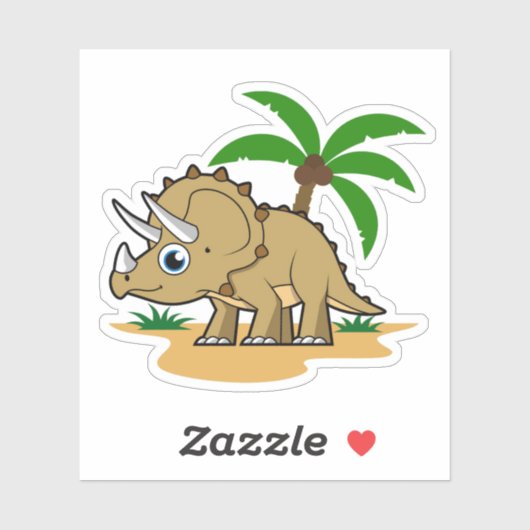 Triceratops in einem tropischen Klima. Aufkleber (Blatt)