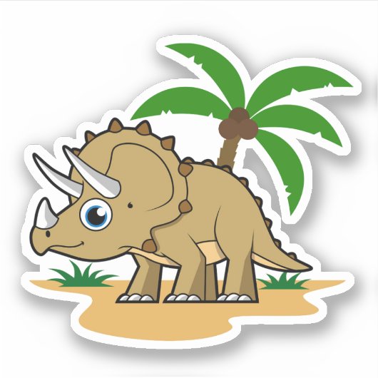 Triceratops in einem tropischen Klima. Aufkleber (Vorderseite)