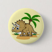 Triceratops in einem tropischen Klima. Button (Vorderseite)