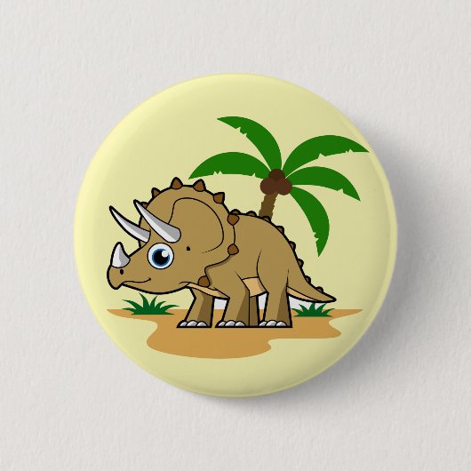 Triceratops in einem tropischen Klima. Button (Vorderseite)