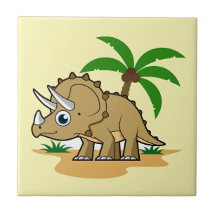 Triceratops in einem tropischen Klima. Fliese