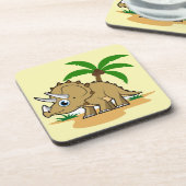 Triceratops in einem tropischen Klima. Getränkeuntersetzer (Linke Seite)