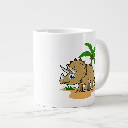 Triceratops in einem tropischen Klima. Jumbo-Tasse (Vorderseite Rechts)