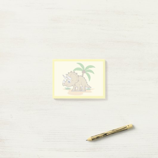 Triceratops in einem tropischen Klima. Post-it Klebezettel (Auf Schreibtisch)