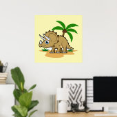 Triceratops in einem tropischen Klima. Poster (Heimbüro)