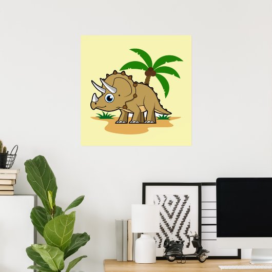 Triceratops in einem tropischen Klima. Poster (Heimbüro)