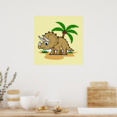 Triceratops in einem tropischen Klima. Poster (Küche)