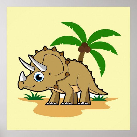 Triceratops in einem tropischen Klima. Poster (Vorne)