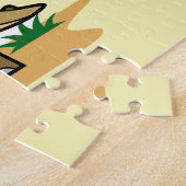 Triceratops in einem tropischen Klima. Puzzle (Seite)